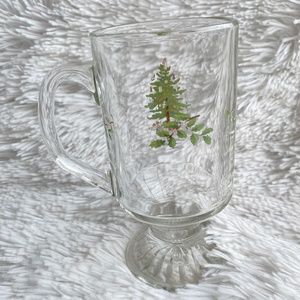 SPODE Christmas Tree Glass Footed Irish Mugs Holiday Drinkware Replacement